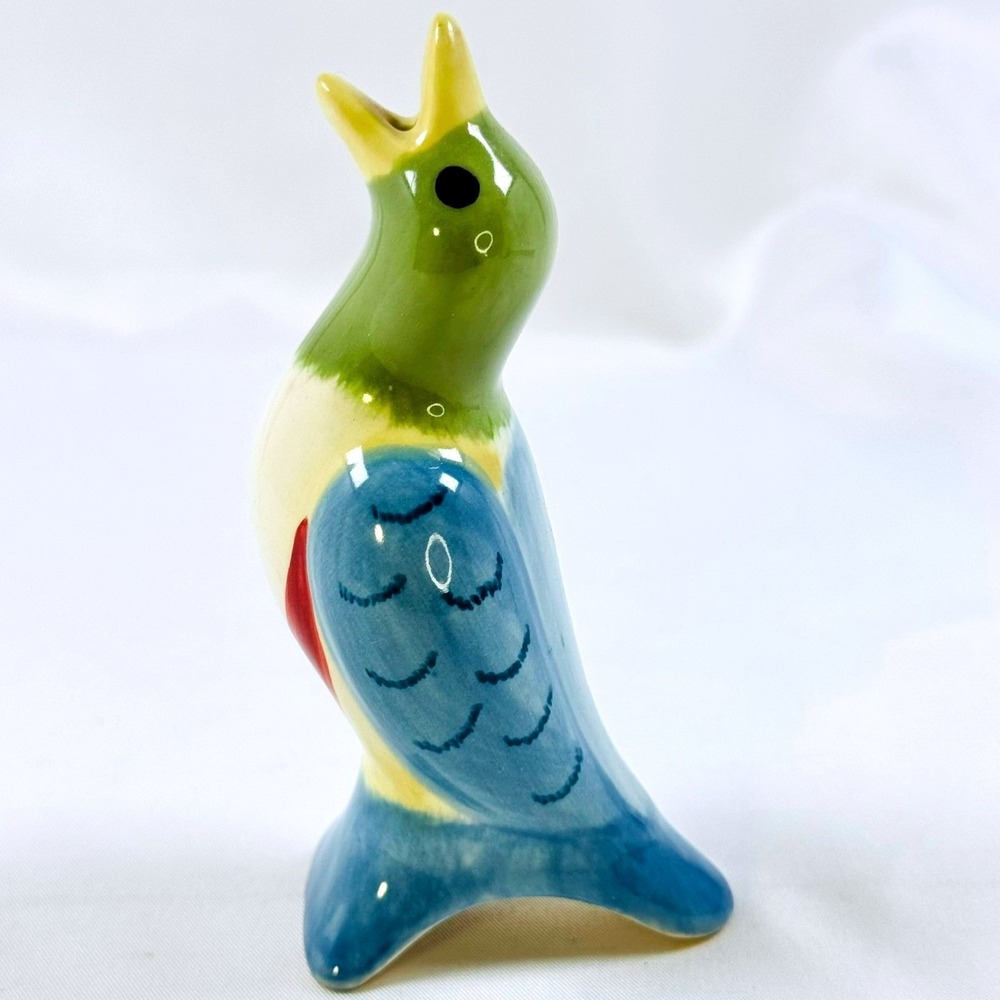 Pfaltzgraff Ceramic Pie Bird Vent Blue Green Bird Songbird Steam Releaser CUTE